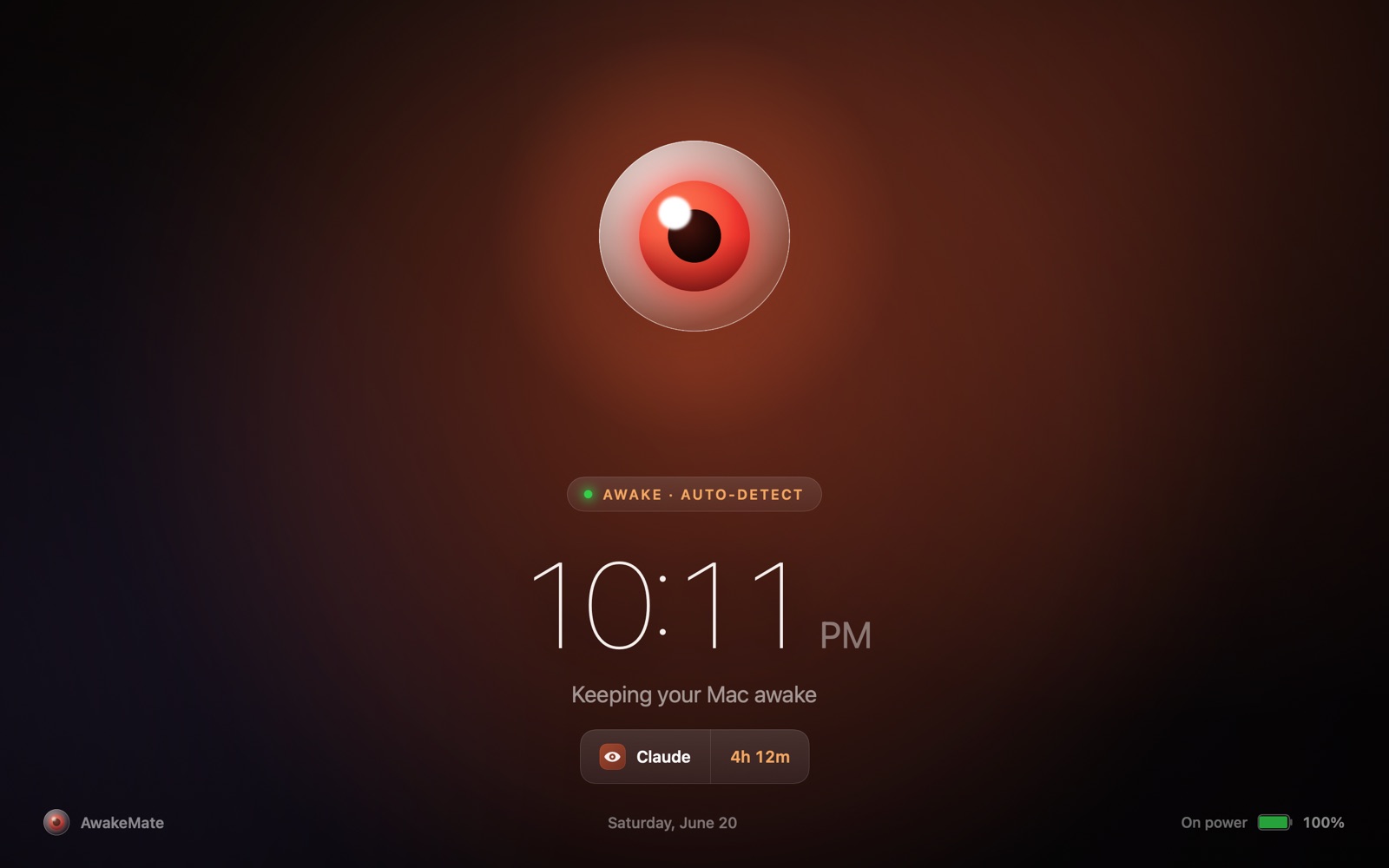 AwakeMate ambient screensaver while keeping the Mac awake